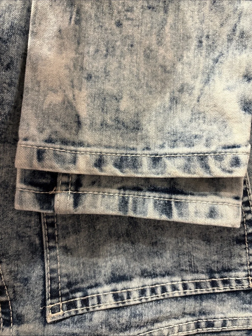 SP Essentials Men's Skinny Jeans – Acid Wash Blue Size 29x30